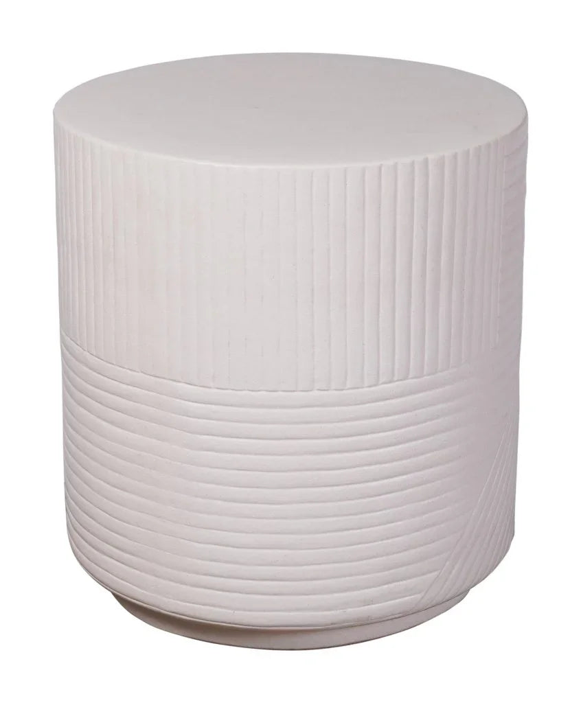 Serenity Textured Ceramic Patio Stool-Garden Stools-Seasonal Living-LOOMLAN