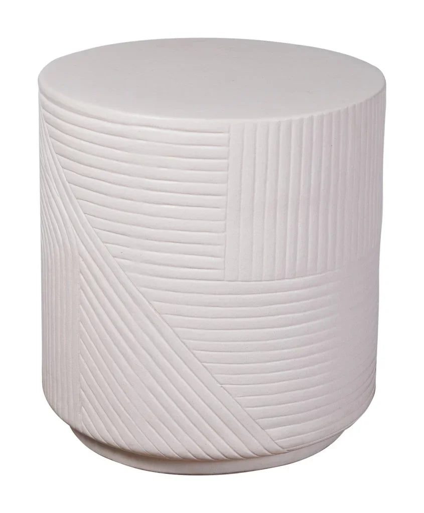 Serenity Textured Ceramic Patio Stool-Garden Stools-Seasonal Living-LOOMLAN