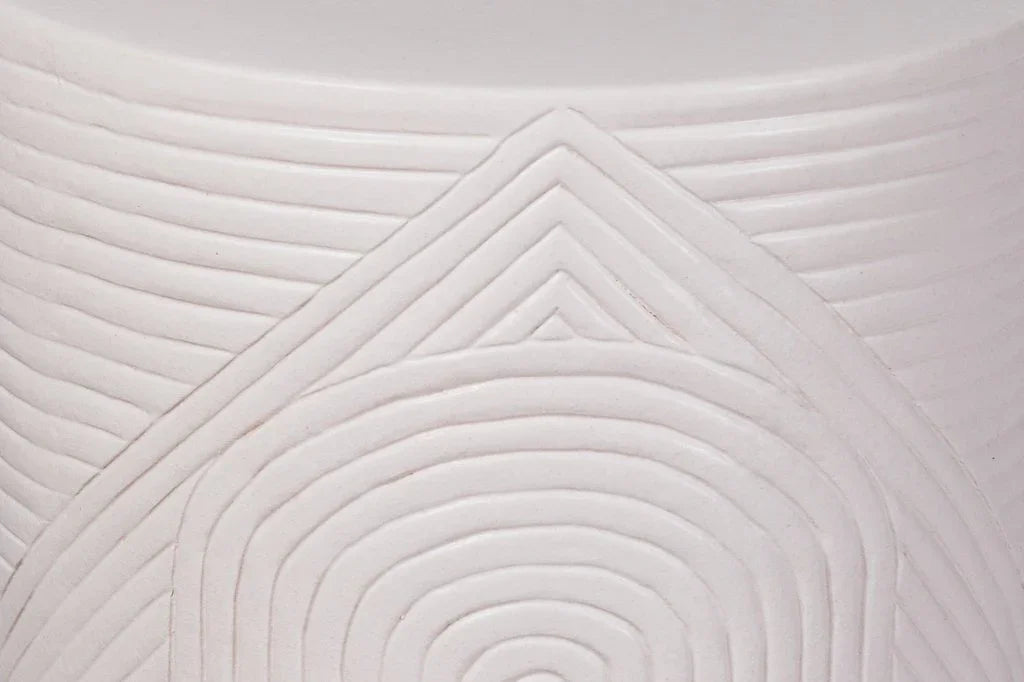 Serenity Textured Ceramic Patio Stool-Garden Stools-Seasonal Living-LOOMLAN