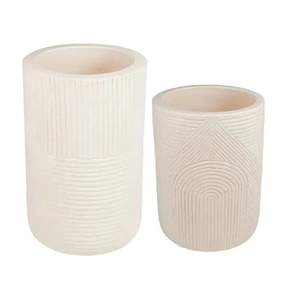 Serenity White Outdoor Planter Set of 2 - LOOMLAN - Seasonal Living - Planters