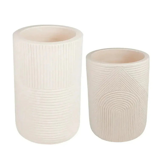 Serenity White Outdoor Planter Set of 2 - LOOMLAN - Seasonal Living - Planters