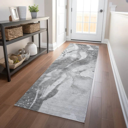 Serenza Gray Washable Indoor - Outdoor Rug - LOOMLAN - LOOMLAN Rugs - Outdoor Rugs