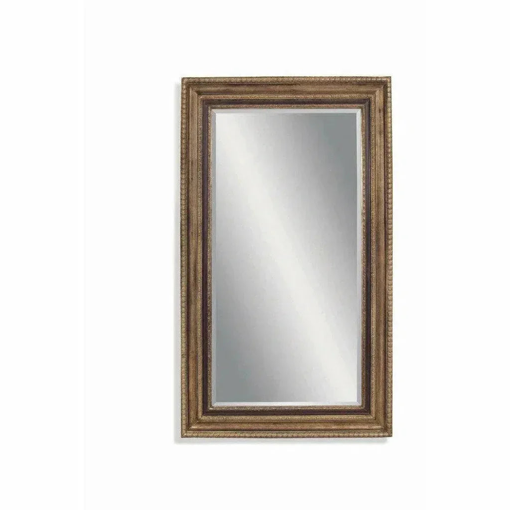 Sergio Leaner 85" Rectangle Antique Gold Floor Mirror-Floor Mirrors-Bassett Mirror-LOOMLAN