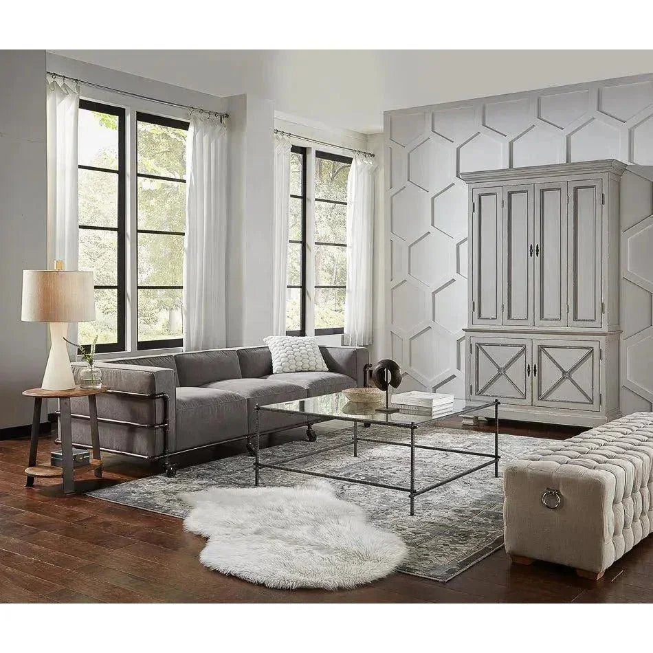 Serrated Edge Iron Square Coffee Table - LOOMLAN - Sarreid - Coffee Tables