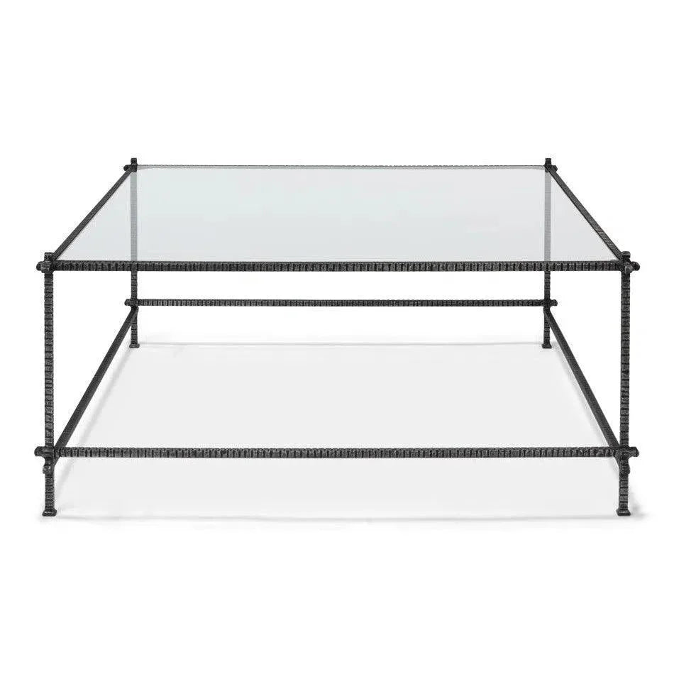 Serrated Edge Iron Square Coffee Table - LOOMLAN - Sarreid - Coffee Tables