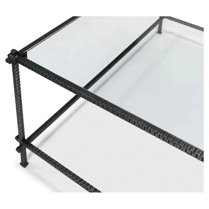 Serrated Edge Iron Square Coffee Table - LOOMLAN - Sarreid - Coffee Tables