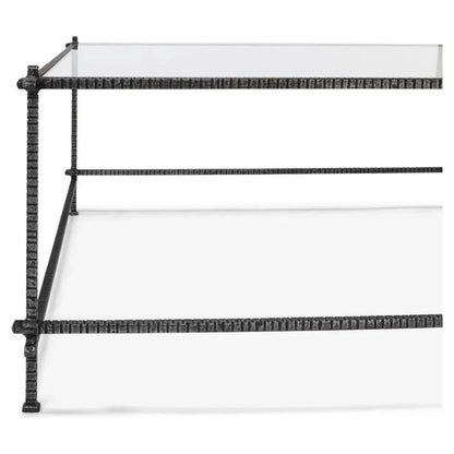 Serrated Edge Iron Square Coffee Table - LOOMLAN - Sarreid - Coffee Tables