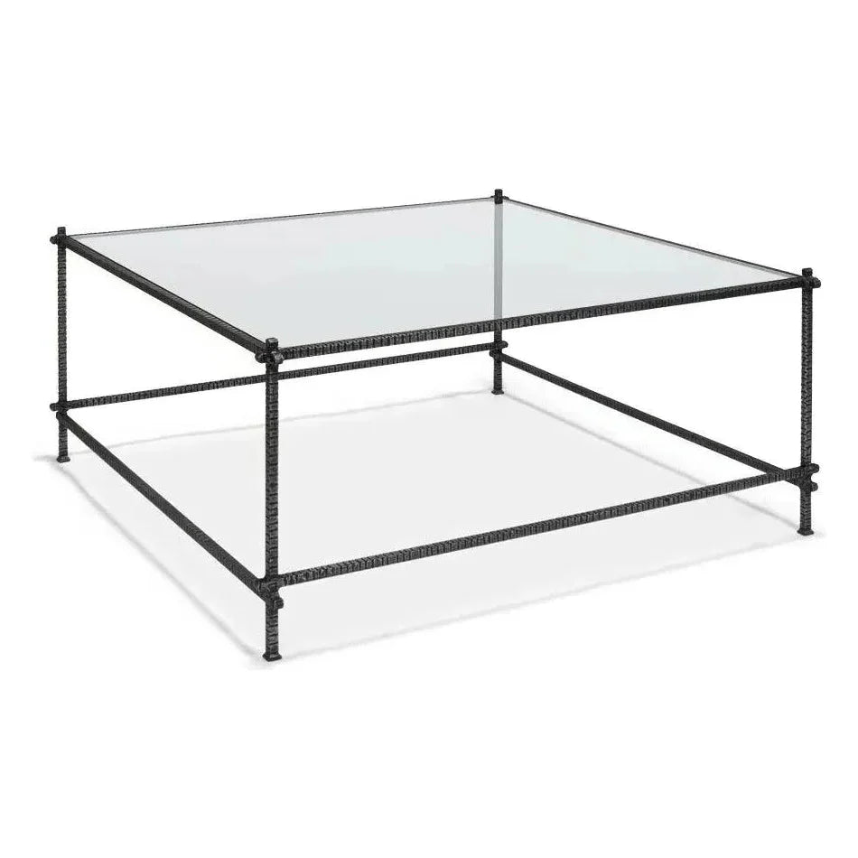Serrated Edge Iron Square Coffee Table - LOOMLAN - Sarreid - Coffee Tables