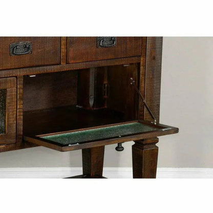 Server Table 3 Top Drawers & Glass Doors - LOOMLAN - Sunny D - Sideboards