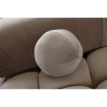Set of (2) 10" Round Accent Pillows Mink Tan Velvet - LOOMLAN - Diamond Sofa - Throw Pillows