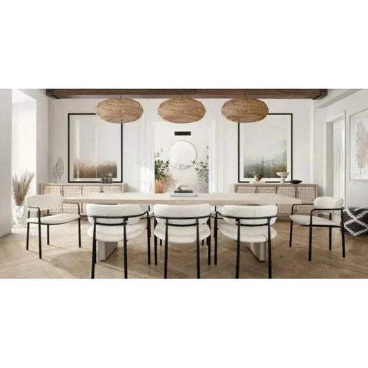 Set of (2) Skyler Dining Chairs in Boucle - LOOMLAN - Diamond Sofa - Dining Chairs