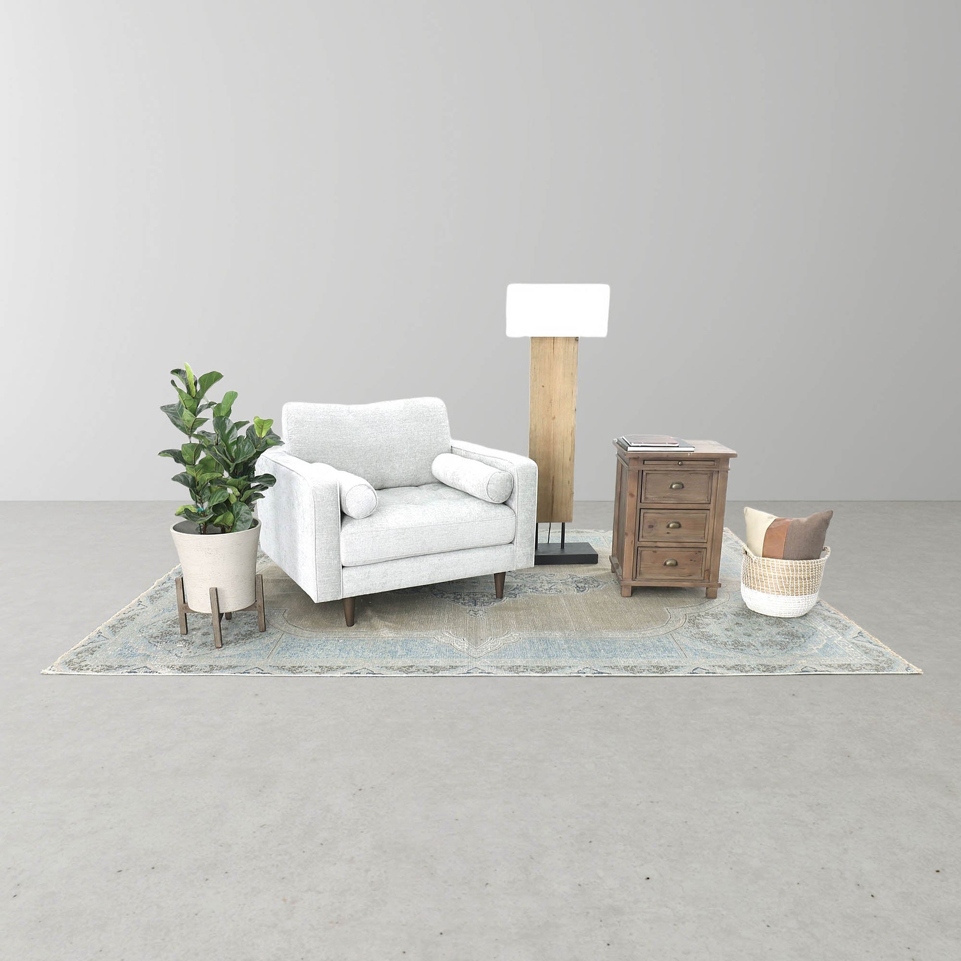 Settler Three Drawers Wooden Nightstand-Nightstands-LH Imports-LOOMLAN