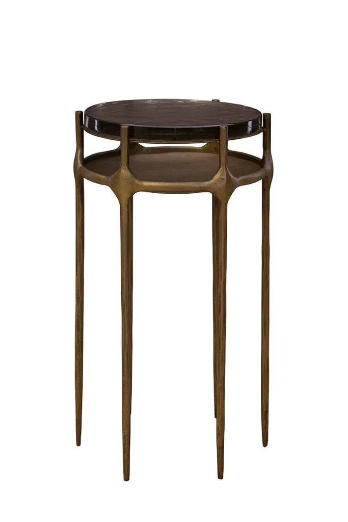 Sevran Brass Base Round Side Table - LOOMLAN - Furniture Classics - Side Tables