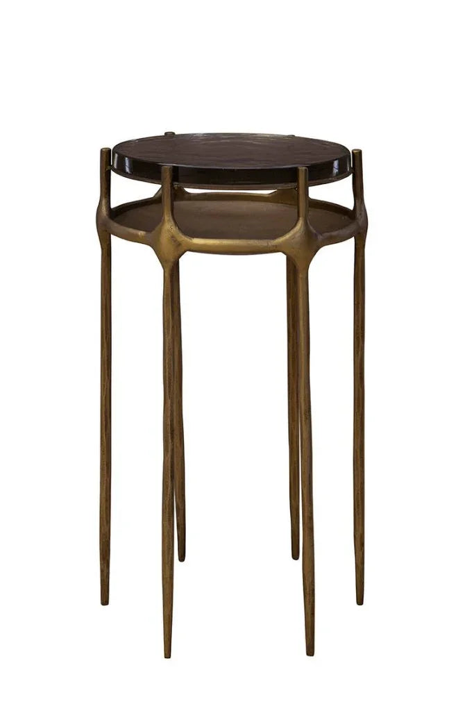 Sevran Brass Base Round Side Table - LOOMLAN - Furniture Classics - Side Tables