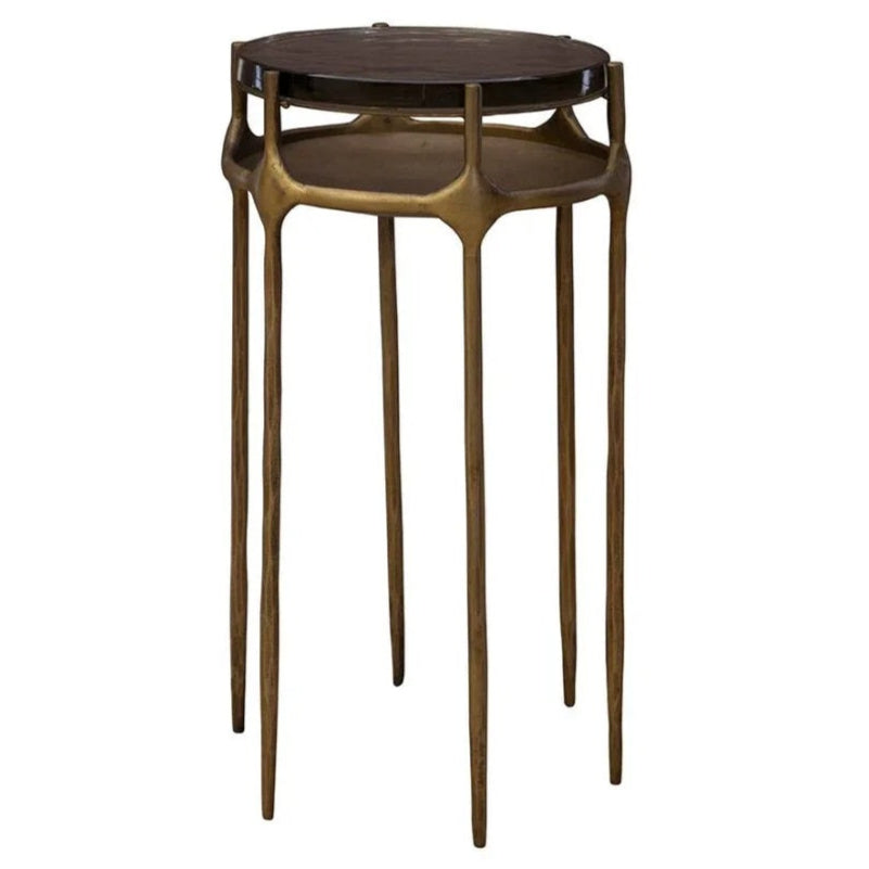 Sevran Brass Base Round Side Table - LOOMLAN - Furniture Classics - Side Tables