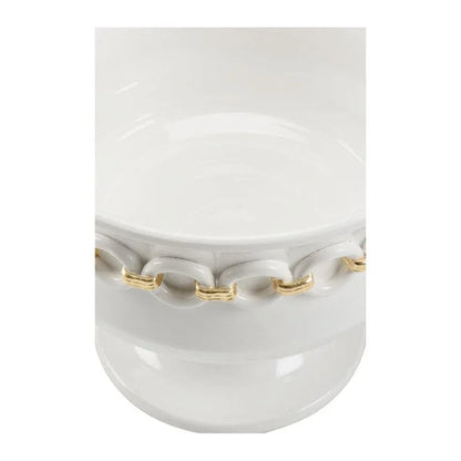 Shackleford Ceramic Made White Planter - LOOMLAN - Wildwood - Planters
