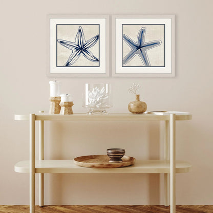 Shades of Starfish Blue Framed Wall Art 2PC