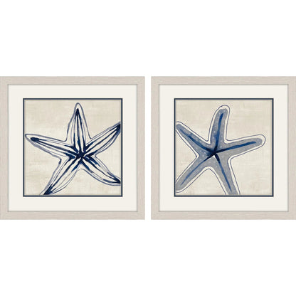 Shades of Starfish Blue Framed Wall Art 2PC