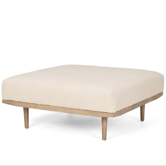 Shae Oatmeal Fabric Square Ottoman-Ottomans-Mercana-LOOMLAN