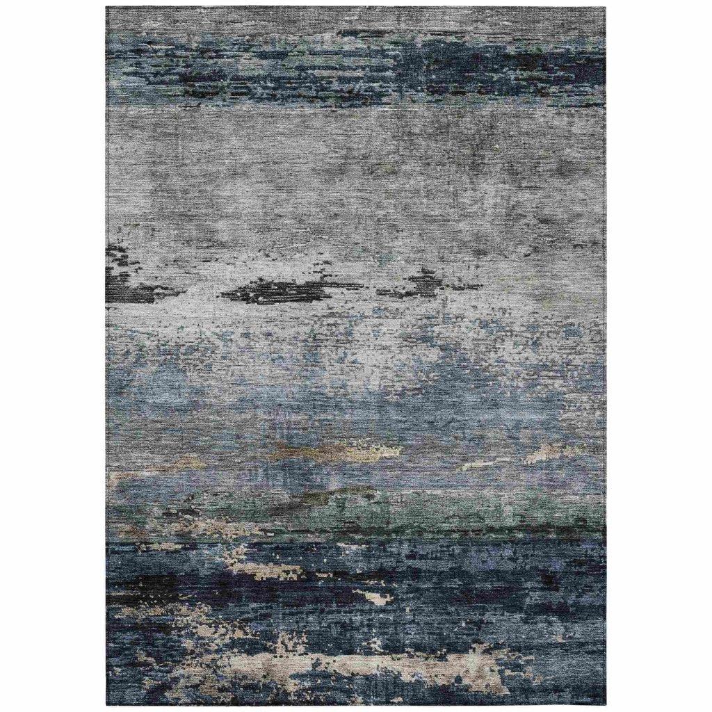 Shafira Blue Washable Indoor - Outdoor Rug - LOOMLAN - LOOMLAN Rugs - Outdoor Rugs