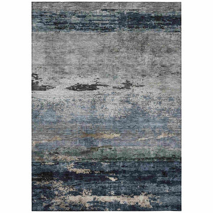 Shafira Blue Washable Indoor - Outdoor Rug - LOOMLAN - LOOMLAN Rugs - Outdoor Rugs