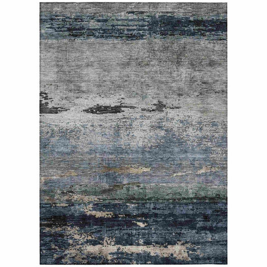 Shafira Blue Washable Indoor - Outdoor Rug - LOOMLAN - LOOMLAN Rugs - Outdoor Rugs