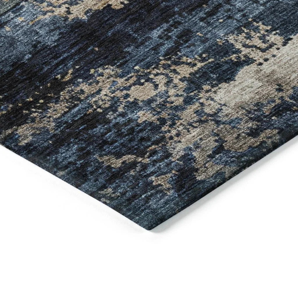 Shafira Blue Washable Indoor - Outdoor Rug - LOOMLAN - LOOMLAN Rugs - Outdoor Rugs