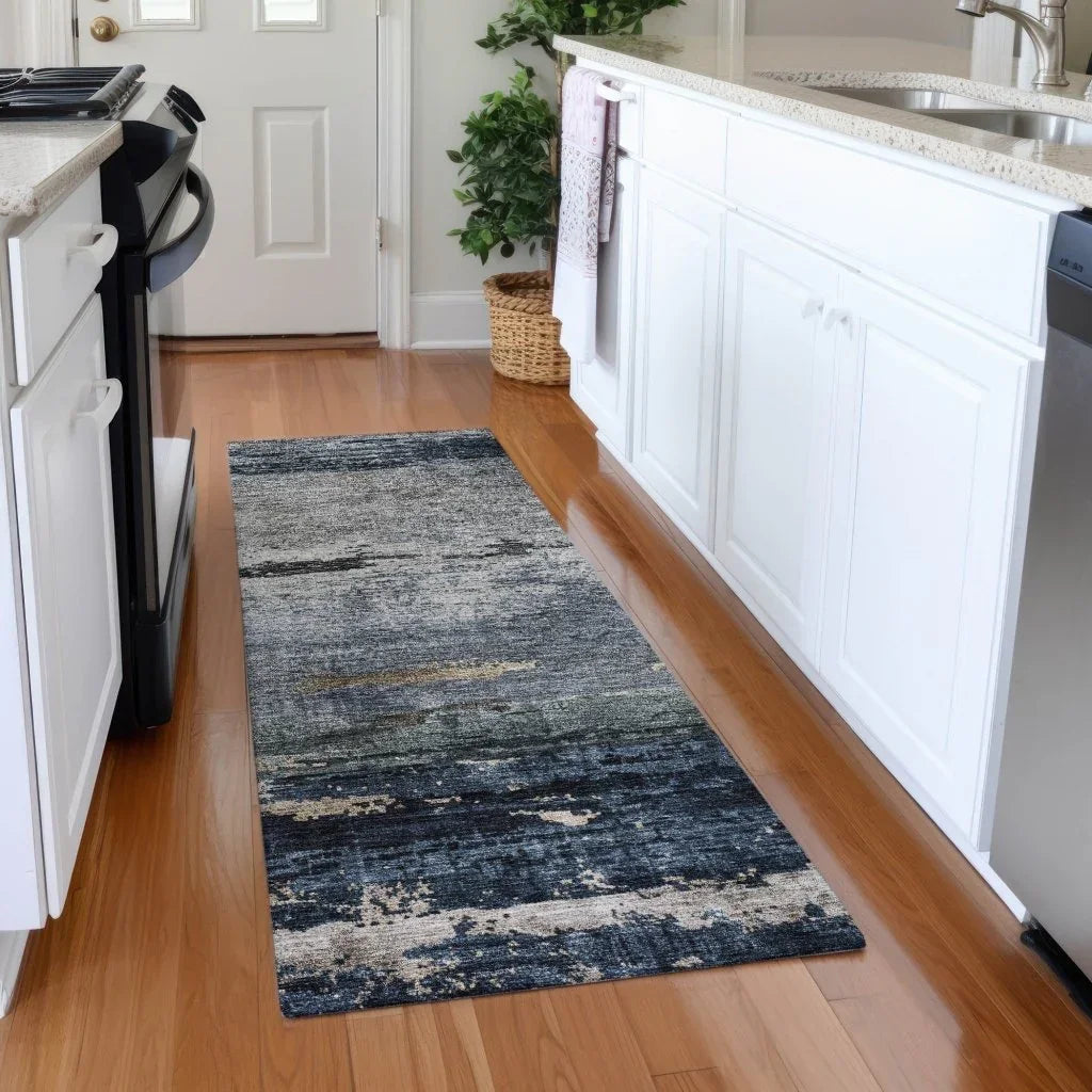 Shafira Blue Washable Indoor - Outdoor Rug - LOOMLAN - LOOMLAN Rugs - Outdoor Rugs