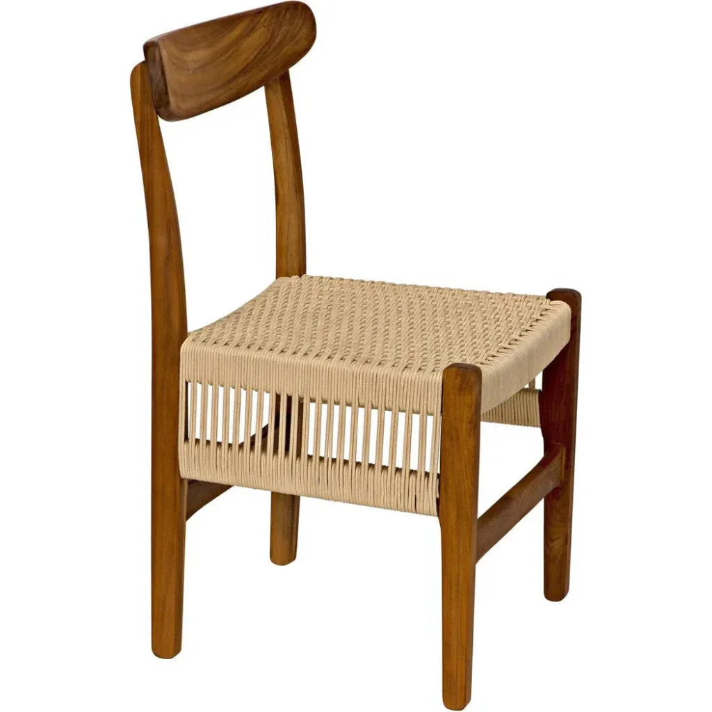 Shagira Chair, Teak with Woven Rope - LOOMLAN - Noir - Dining Chairs