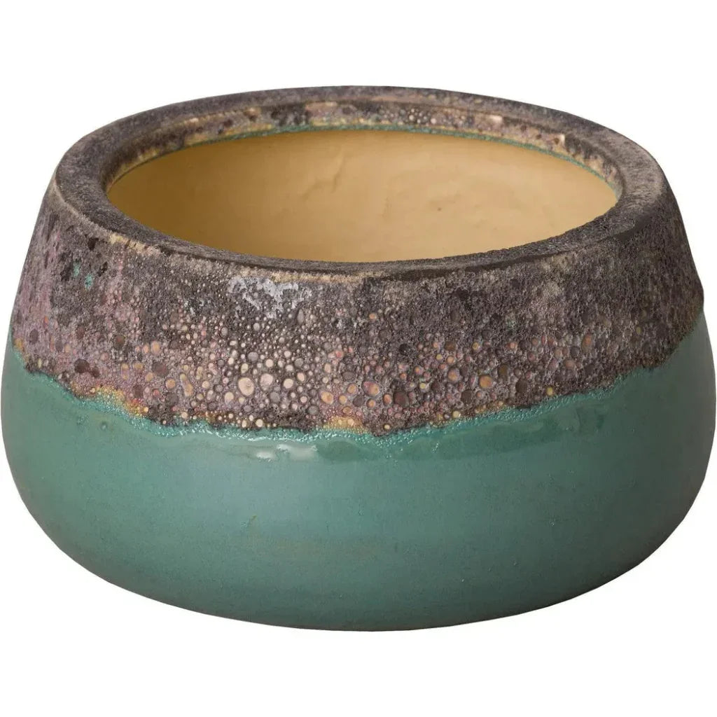 Shallow Ceramic Round Planter - LOOMLAN - Emissary - Planters