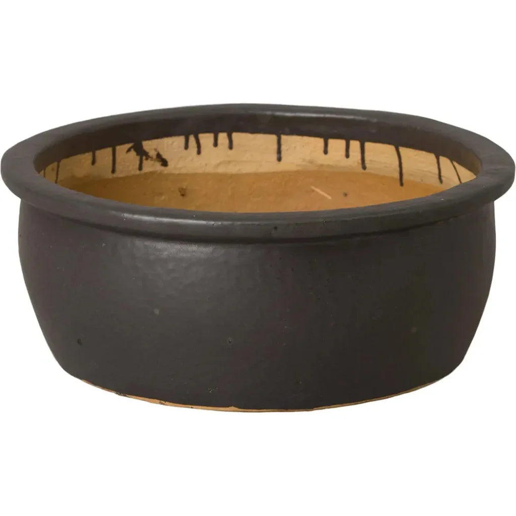 Shallow Round Ceramic Lip Planter - LOOMLAN - Emissary - Planters
