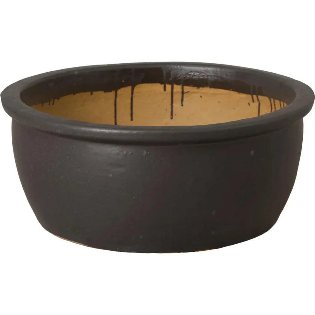 Shallow Round Ceramic Lip Planter - LOOMLAN - Emissary - Planters