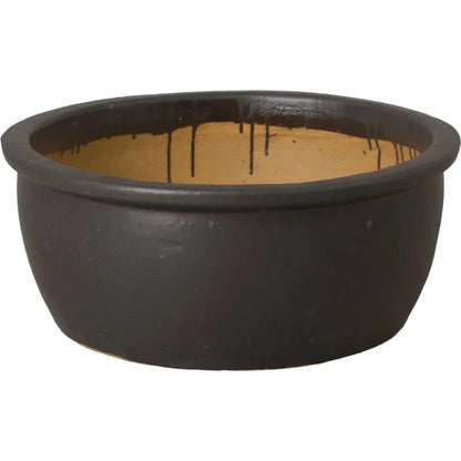 Shallow Round Ceramic Lip Planter - LOOMLAN - Emissary - Planters