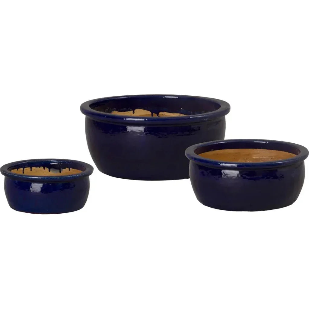 Shallow Round Ceramic Lip Planter - LOOMLAN - Emissary - Planters