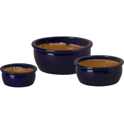 Shallow Round Ceramic Lip Planter - LOOMLAN - Emissary - Planters