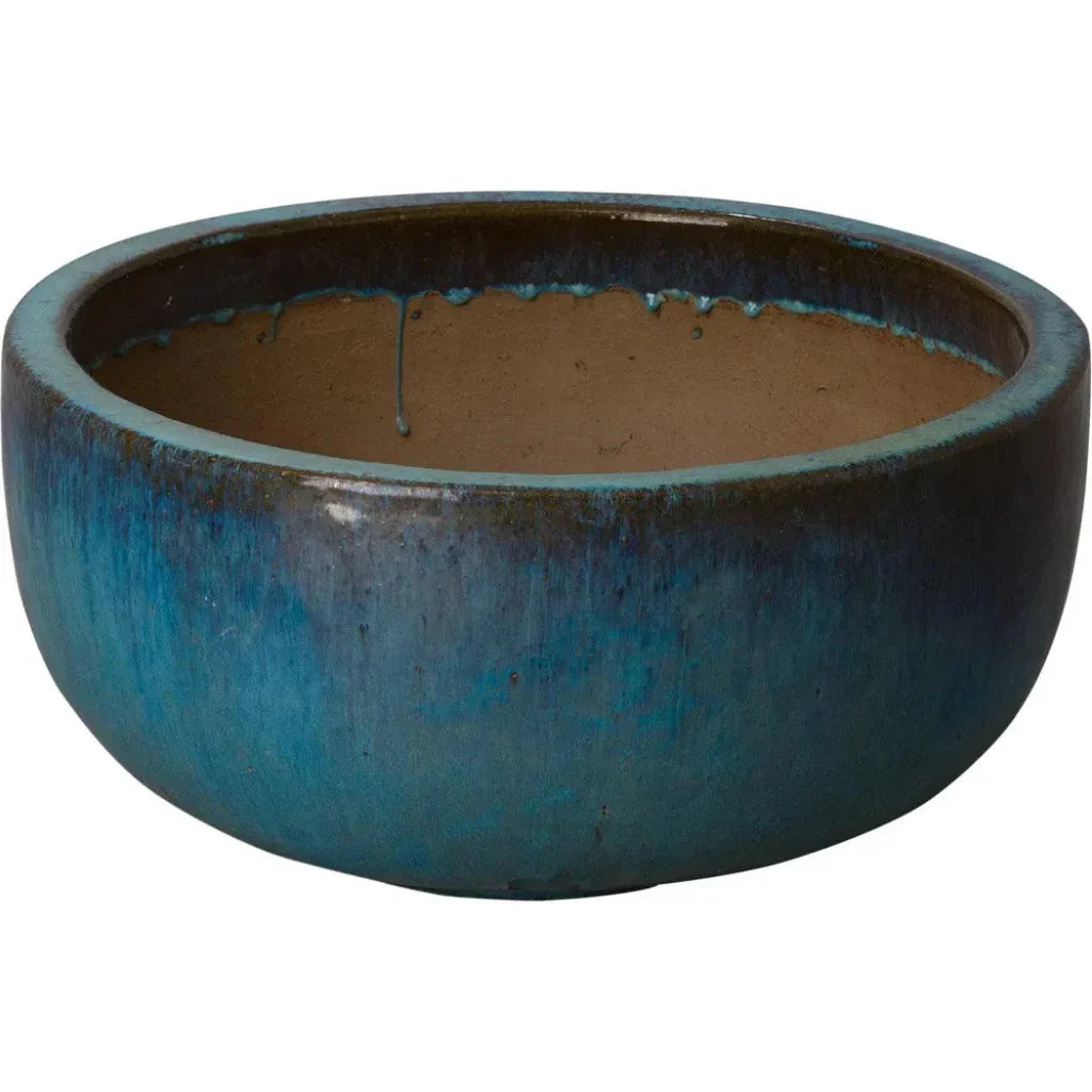 Shallow Round Ceramic Planter - LOOMLAN - Emissary - Planters