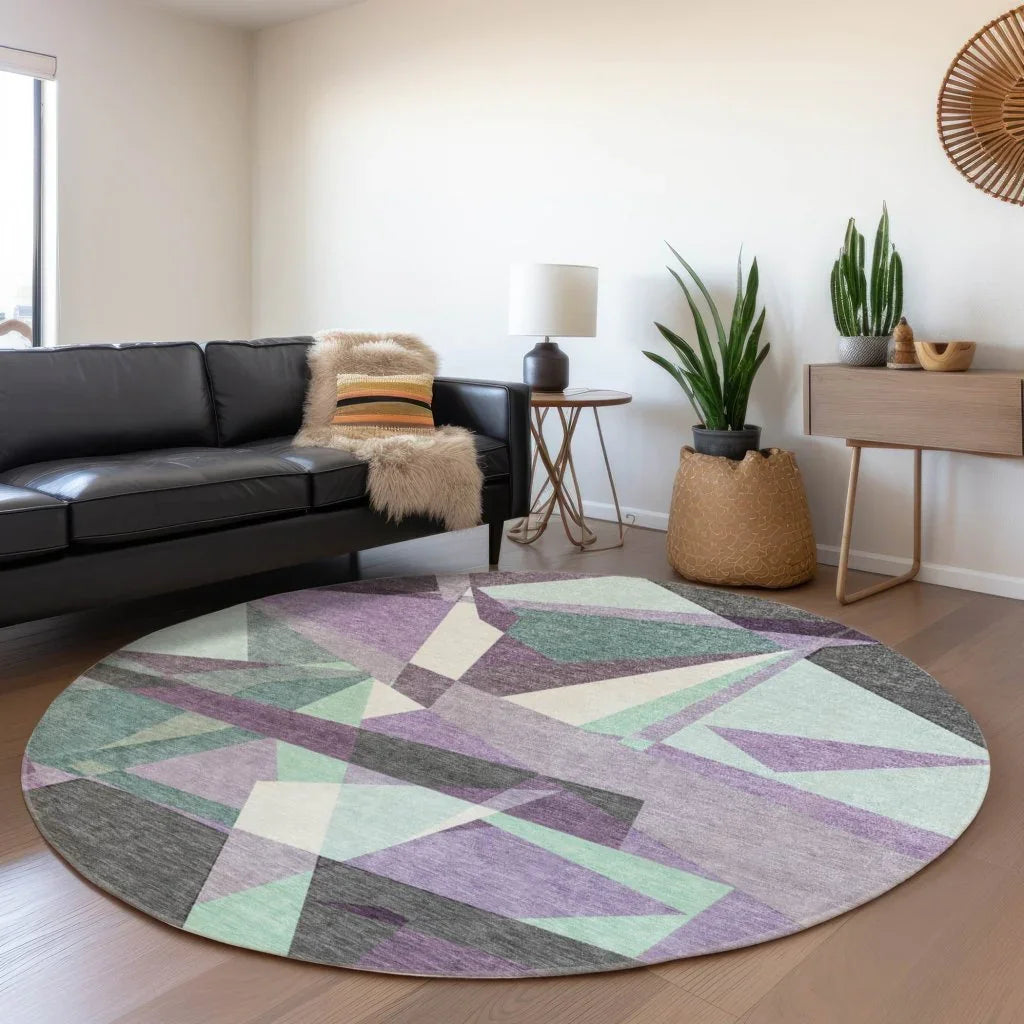 Shapevia Purple Washable Indoor - Outdoor Rug - LOOMLAN - LOOMLAN Rugs - Outdoor Rugs