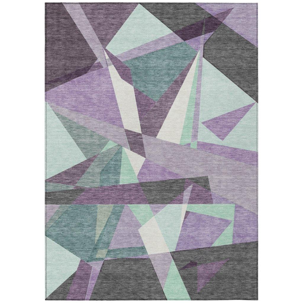 Shapevia Purple Washable Indoor - Outdoor Rug - LOOMLAN - LOOMLAN Rugs - Outdoor Rugs