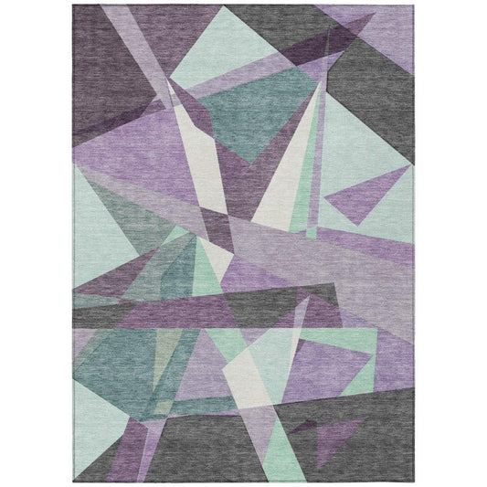 Shapevia Purple Washable Indoor - Outdoor Rug - LOOMLAN - LOOMLAN Rugs - Outdoor Rugs
