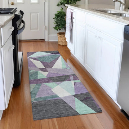 Shapevia Purple Washable Indoor - Outdoor Rug - LOOMLAN - LOOMLAN Rugs - Outdoor Rugs