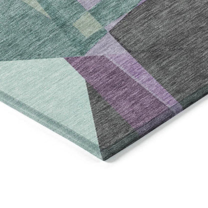 Shapevia Purple Washable Indoor - Outdoor Rug - LOOMLAN - LOOMLAN Rugs - Outdoor Rugs