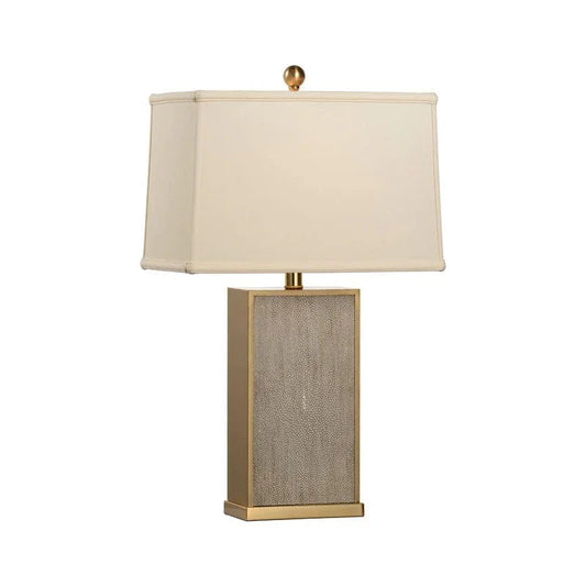 Shark Grey Shagreen Laminated Iron Table Lamp - LOOMLAN - Chelsea House - Table Lamps