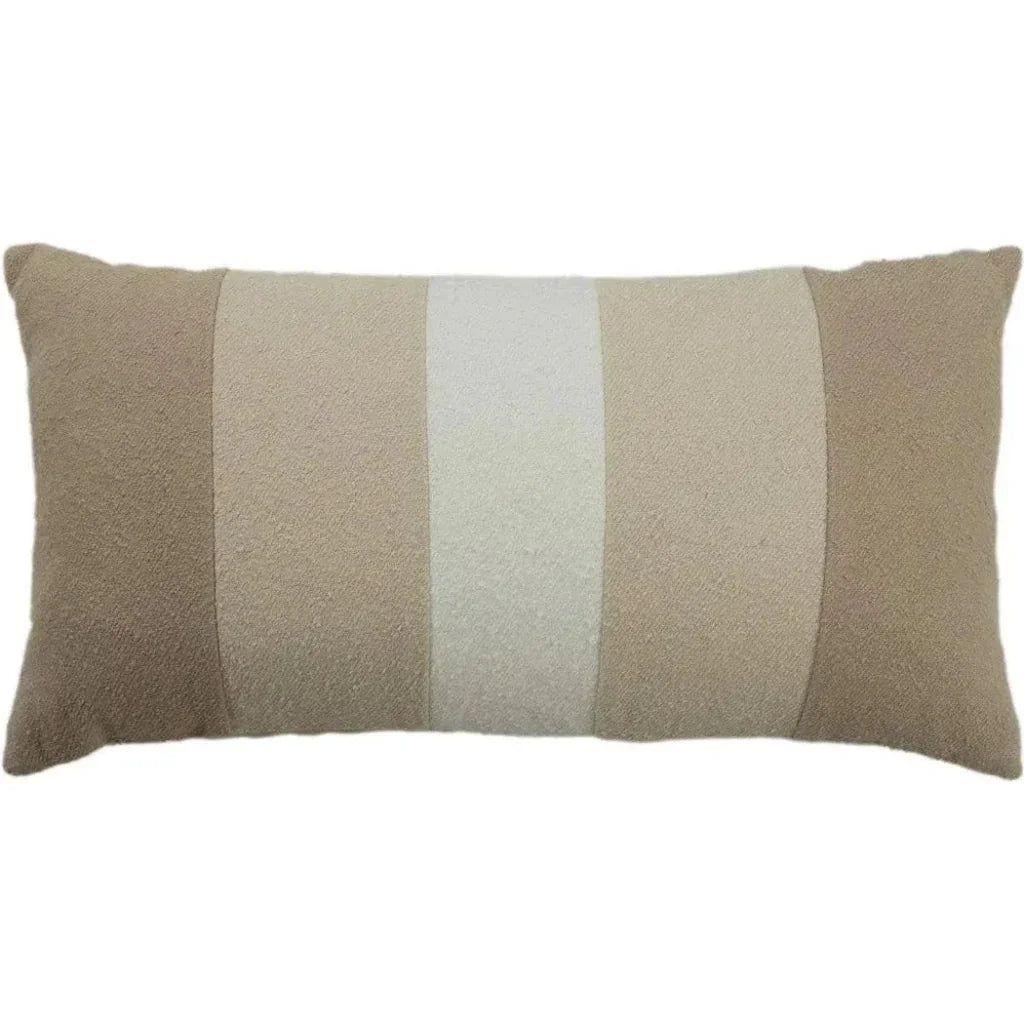 Shea Stripe Ivory Lumbar Pillow With Insert - LOOMLAN - LOOMLAN - Throw Pillows