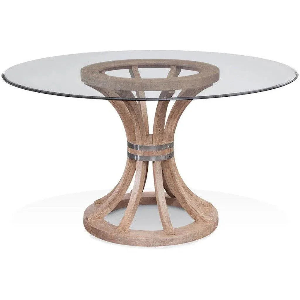 Sheffield Hardwood Brown Round Dining Table-Dining Tables-Bassett Mirror-LOOMLAN