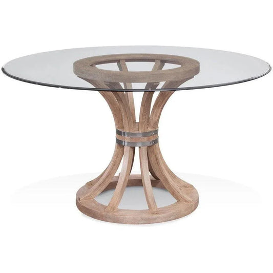 Sheffield Hardwood Brown Round Dining Table-Dining Tables-Bassett Mirror-LOOMLAN