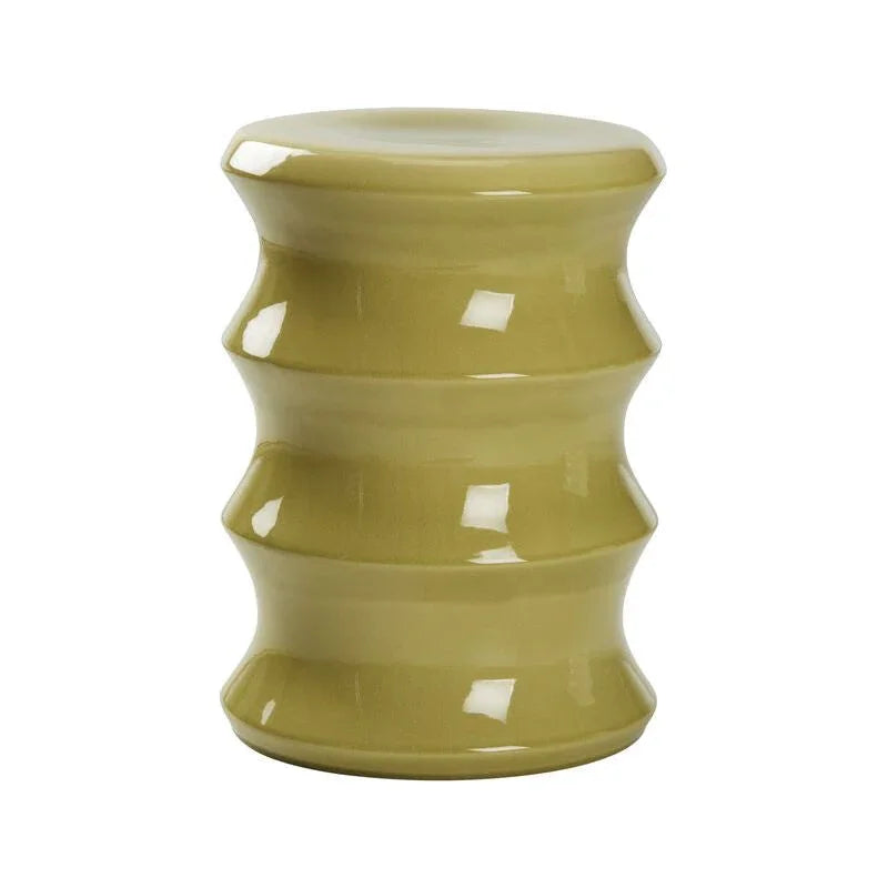 Shelbourne Ceramic Glazed Outdoor Garden Stool-Garden Stools-Chelsea House-Green-LOOMLAN
