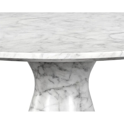 Shelburne Dining Table Marble Look White 47" Outdoor-Outdoor Dining Tables-SUNPAN-LOOMLAN