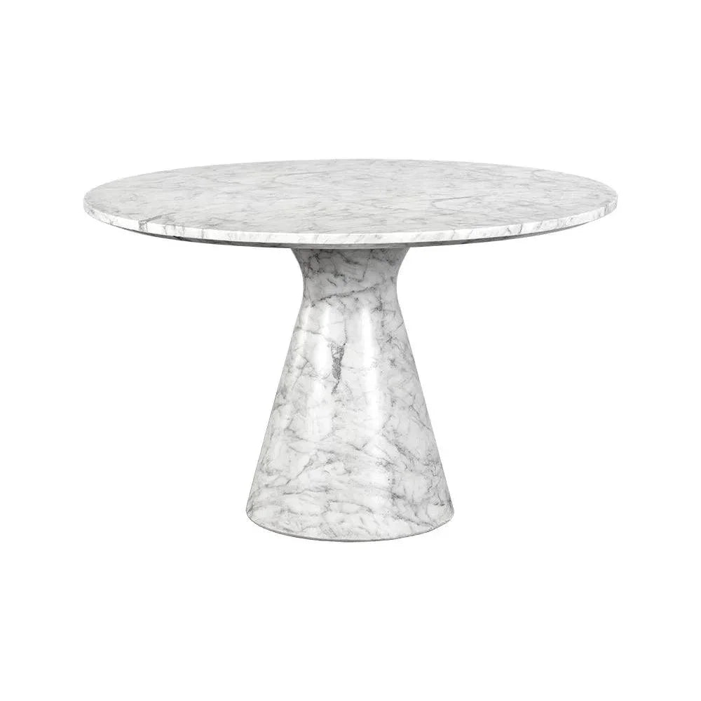 Shelburne Dining Table Marble Look White 47" Outdoor-Outdoor Dining Tables-SUNPAN-LOOMLAN