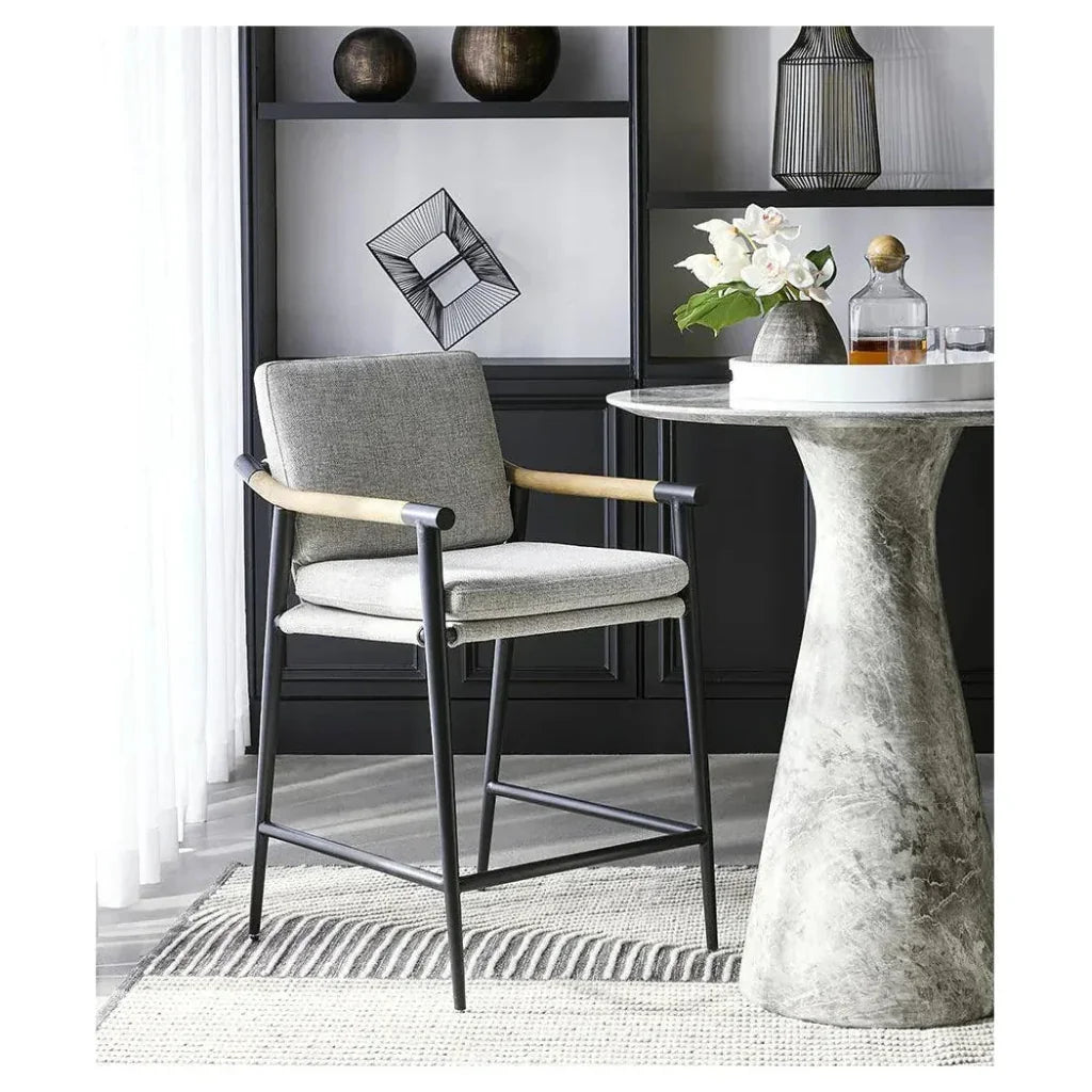 Shelburne Grey Marble Look Outdoor Counter Table-Outdoor Counter Tables-SUNPAN-LOOMLAN