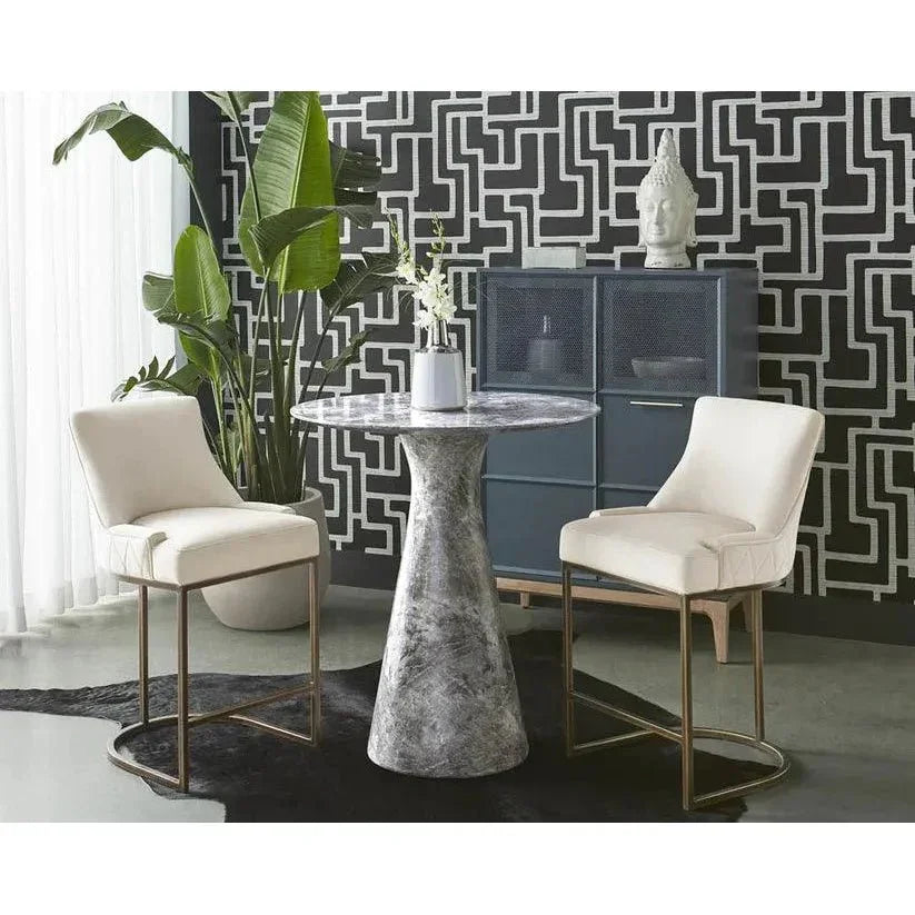 Shelburne Grey Marble Look Outdoor Counter Table-Outdoor Counter Tables-SUNPAN-LOOMLAN